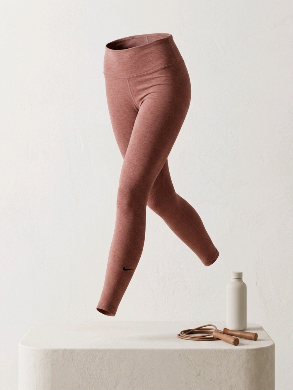 Nike Women's Heathered Rust Orange Leggings Dri-Fit Size XS Small Stain